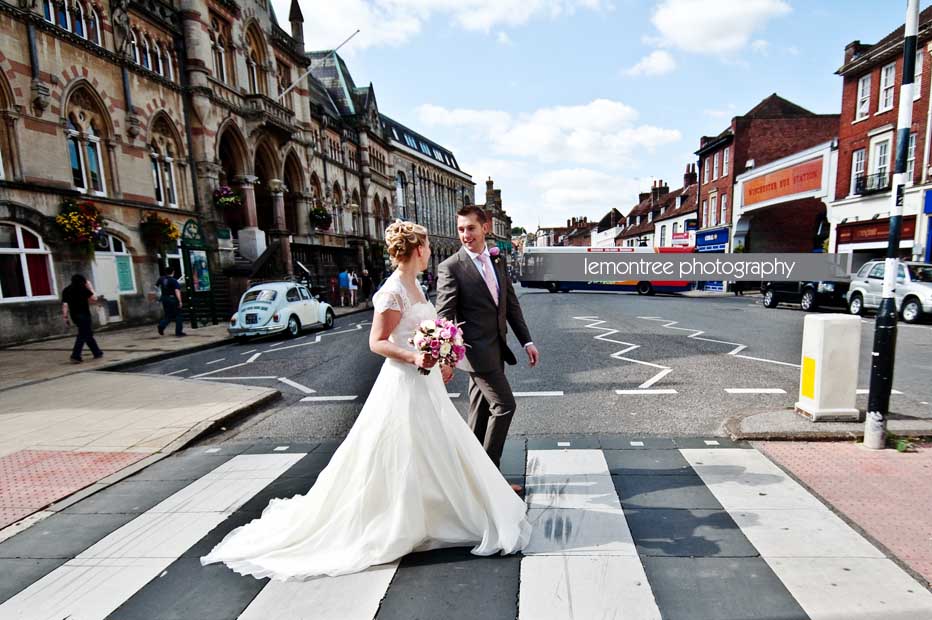 Julia and Simon do Abbey Road in Winchester - Hampshire Wedding Photographer