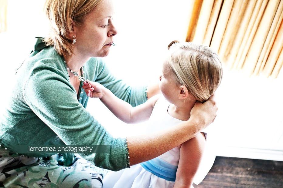 Bridesmaid preparing for wedding in guildford