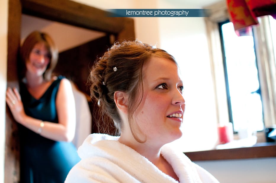 Ruth at Gerbestone Manor Bride getting ready for her somerset wedding