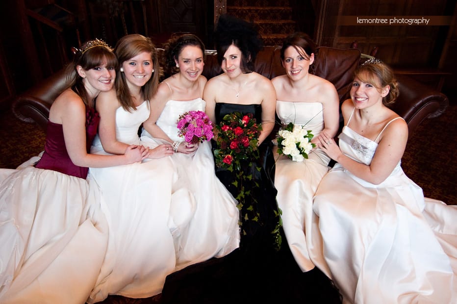 The models at the Elmers Court Hotel wedding fair in Lymington.