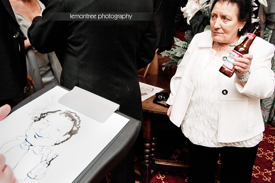 Bill Houston the Caricaturist at New Forest Wedding