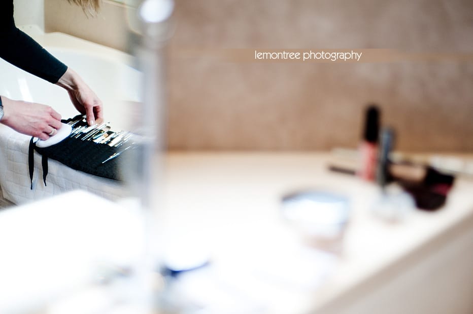 Alison getting ready Make up artist at wedding