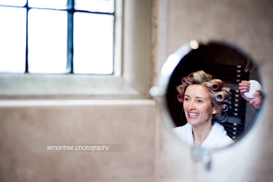 Alison at Rhinefield House in the New Forest Bride getting ready before wedding in the new forest