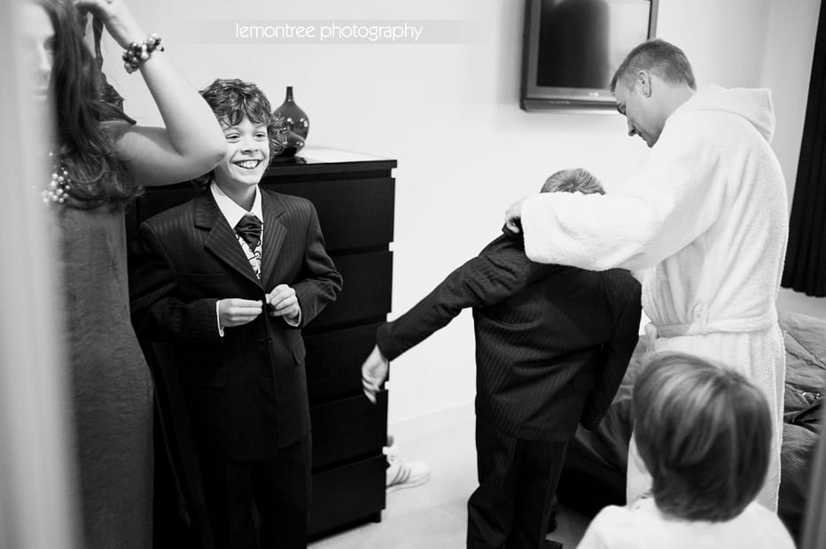 boys getting ready getting ready before wedding in southampton
