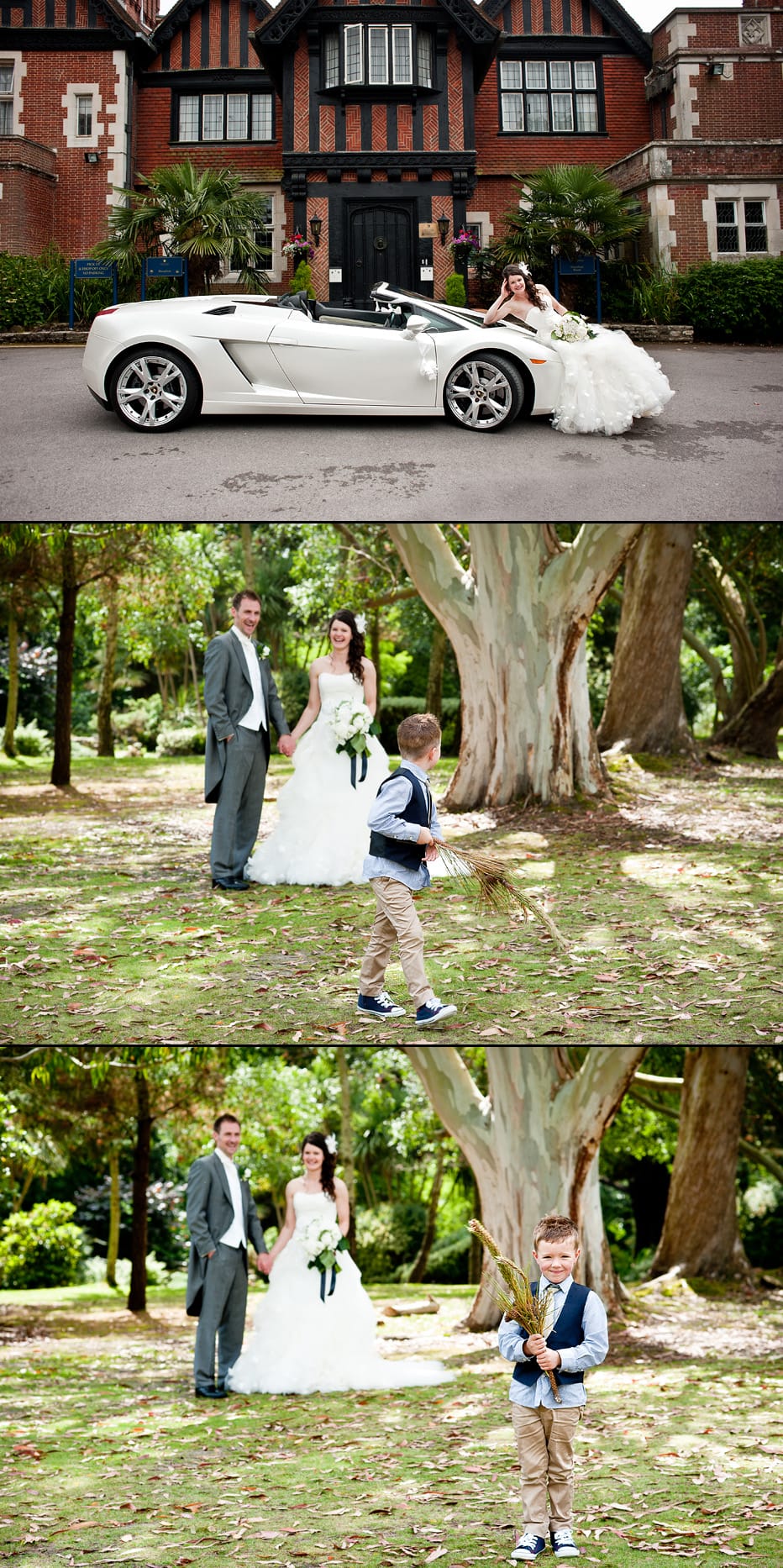 sports car at hampshire wedding