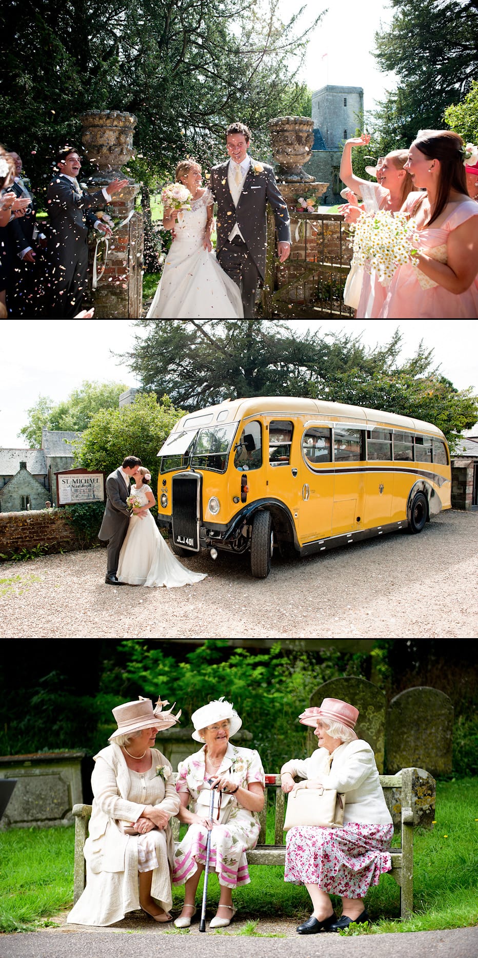 Dorset wedding in Dorchester Vintage Bus at Dorset wedding