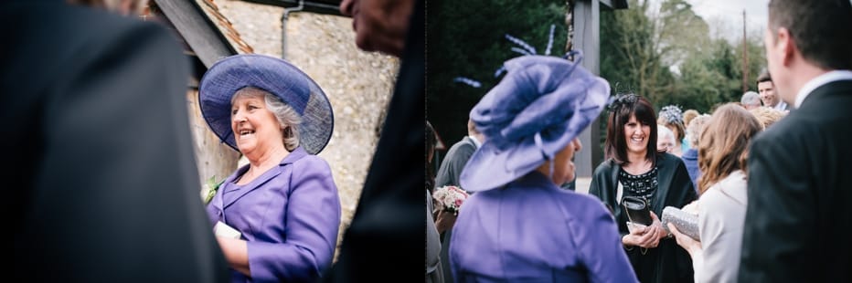 Brides mum outside church