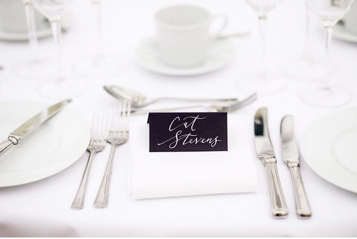 table setting at wedding in Surrey