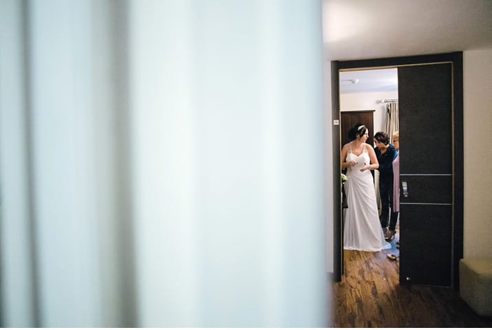 getting ready at wedding