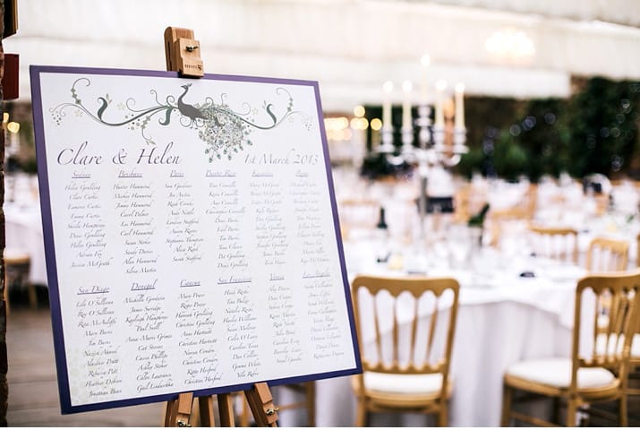 handmade seating plan wedding