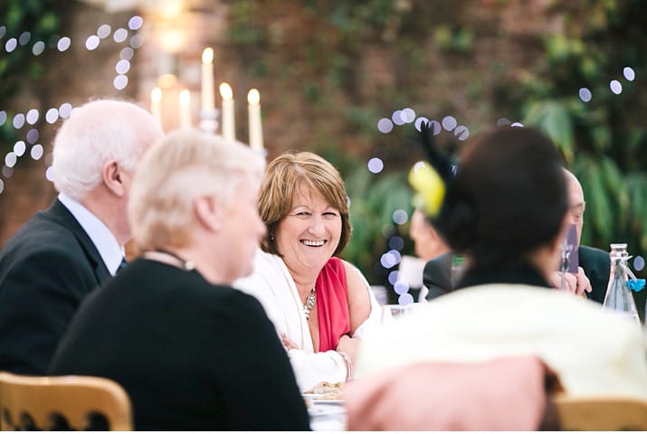 wedding guests during meal
