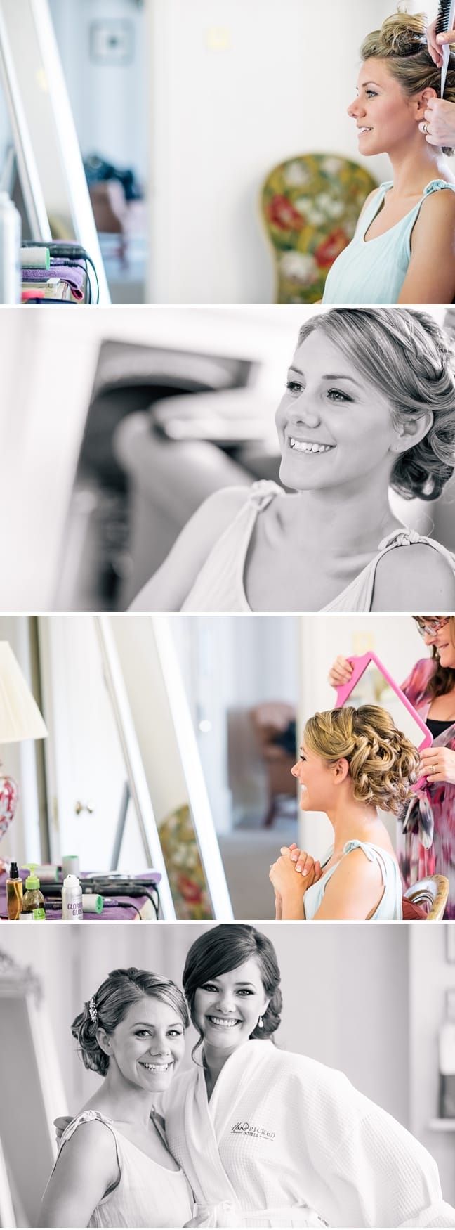 Bride getting ready at Audleys Wood