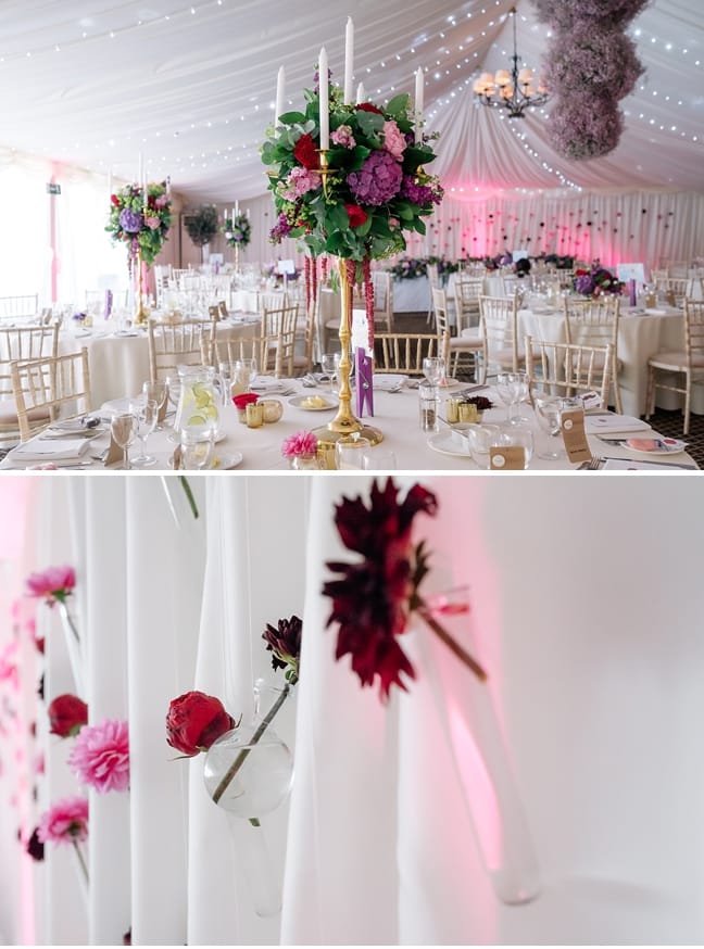wedding flowers on table