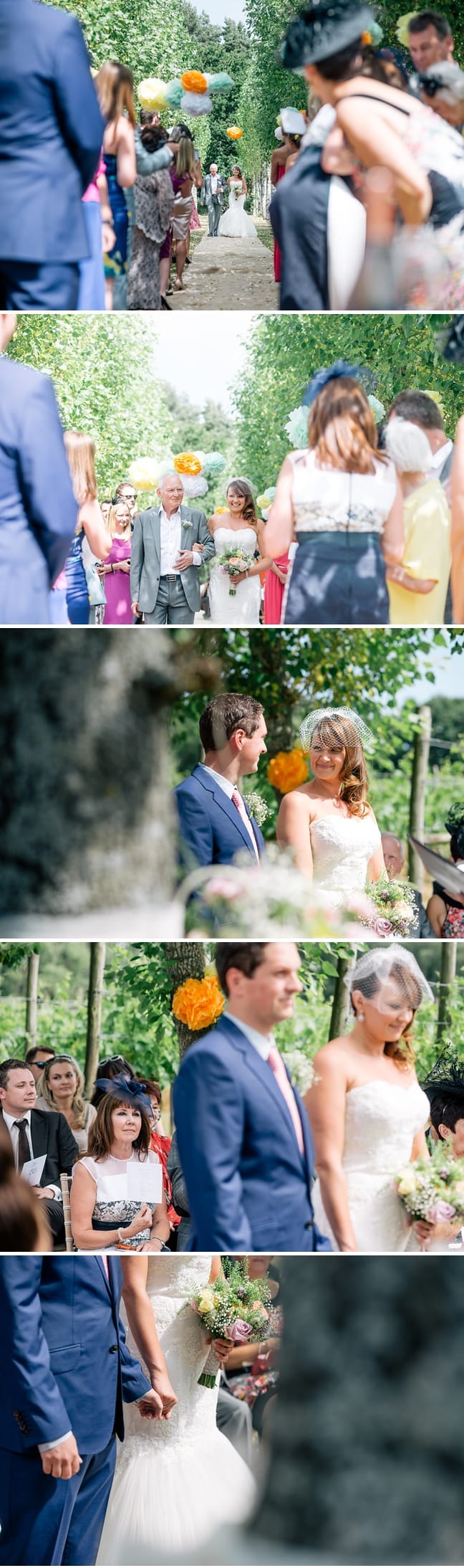 bride and father walking down outdoor aisle