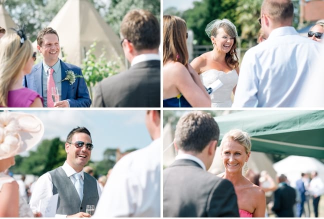 wedding guests at drinks reception