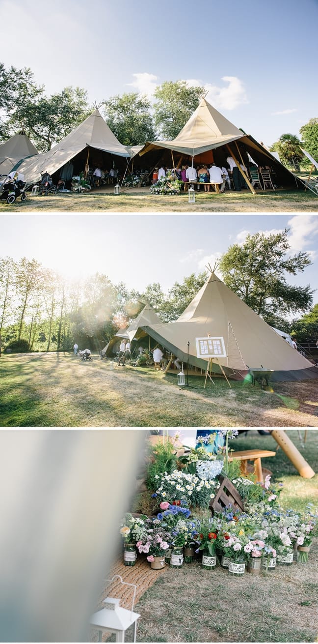 tipi wedding in forest