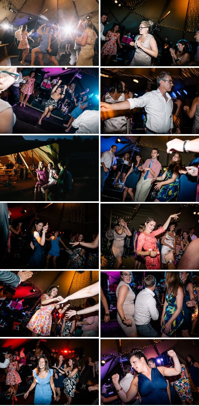 wedding guests on dancefloor