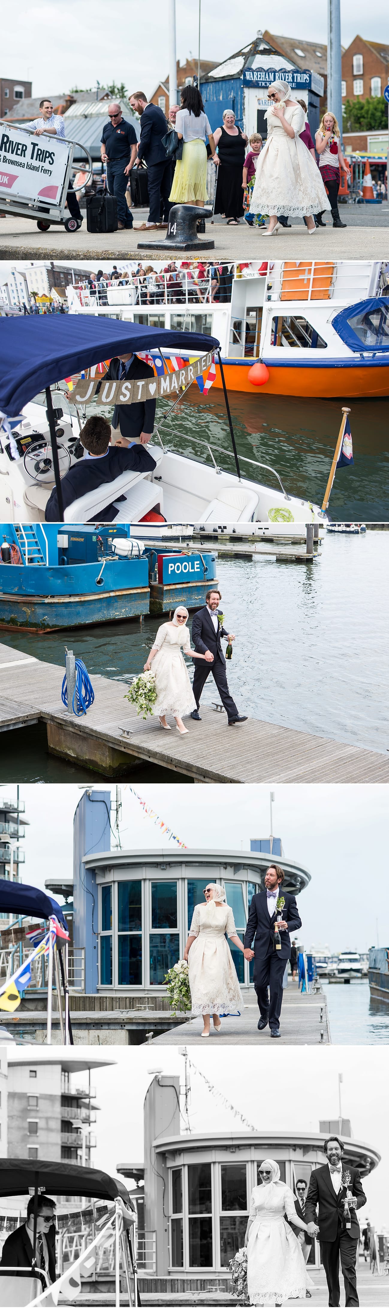 Travelling to Lakeyard Wedding by Boat