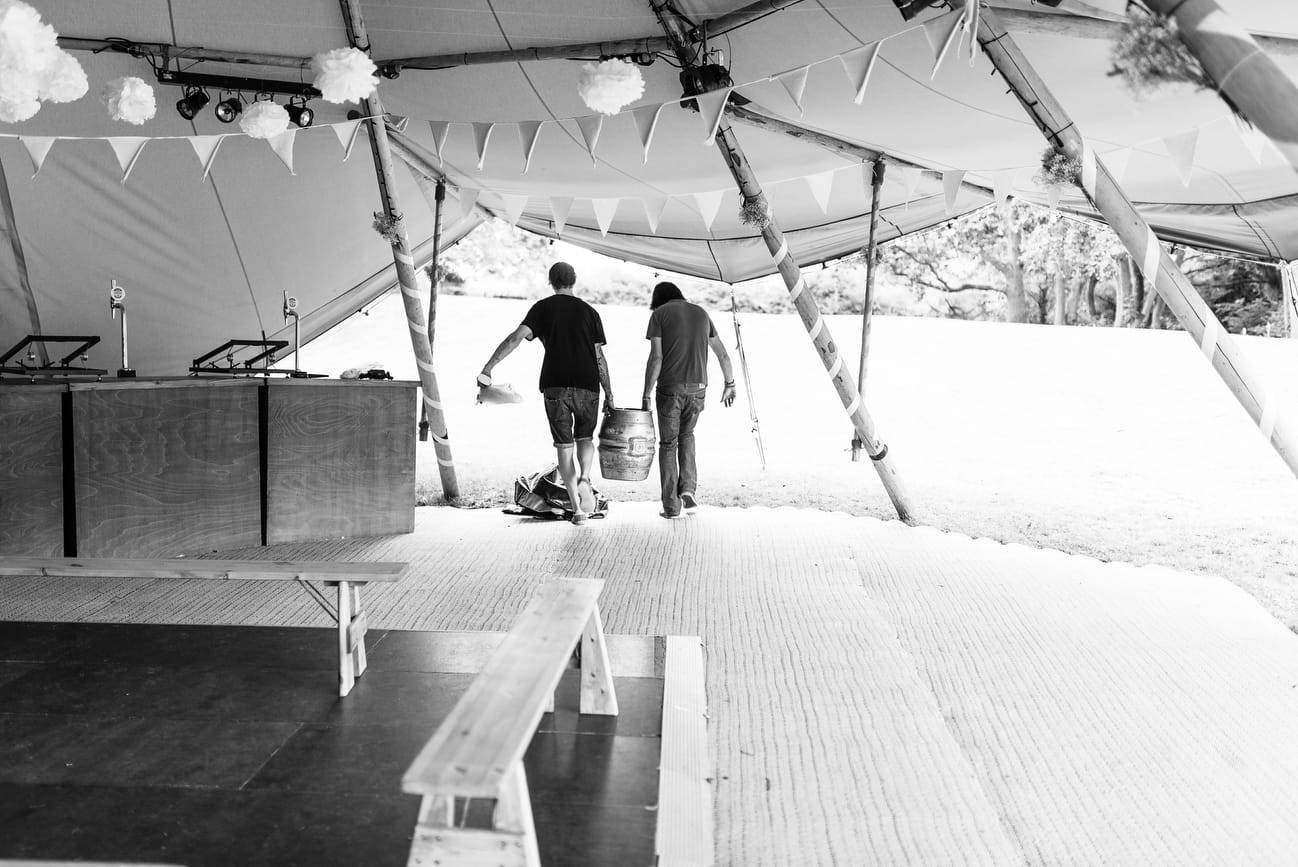 tipi wedding preparations 