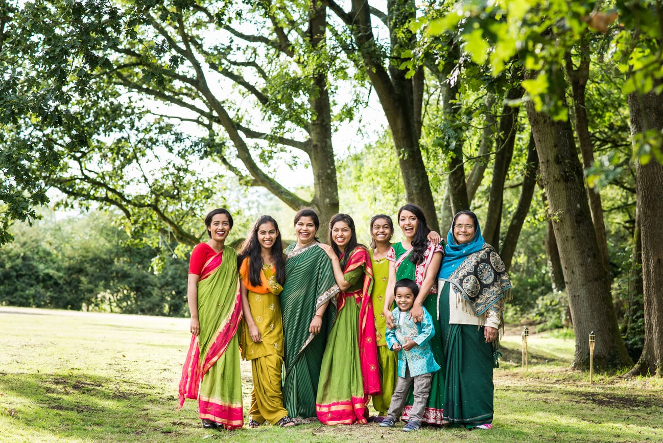 family of bride at bangladeshi wedding