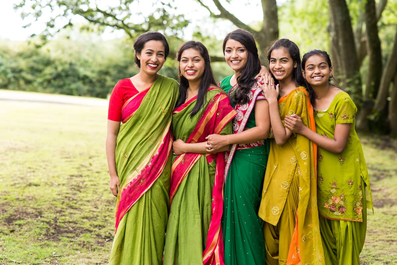 brides family at asian wedding