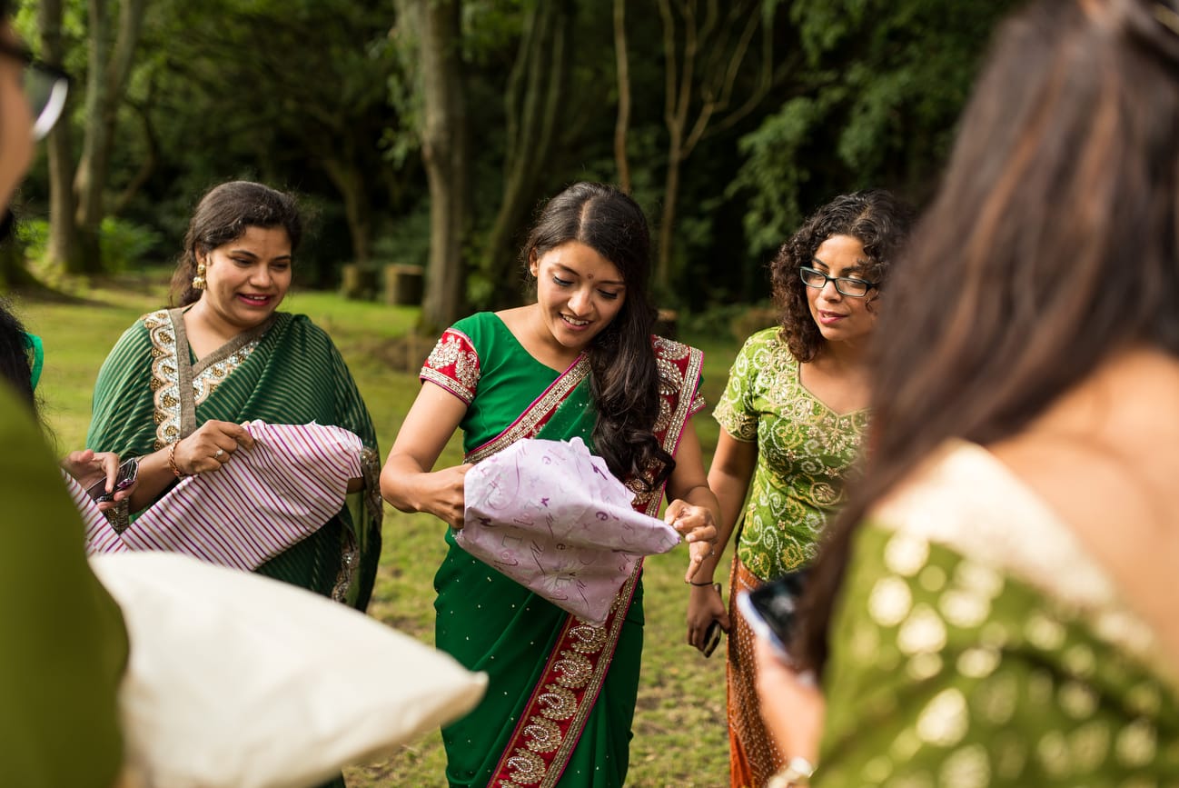 opening gifts at wedding