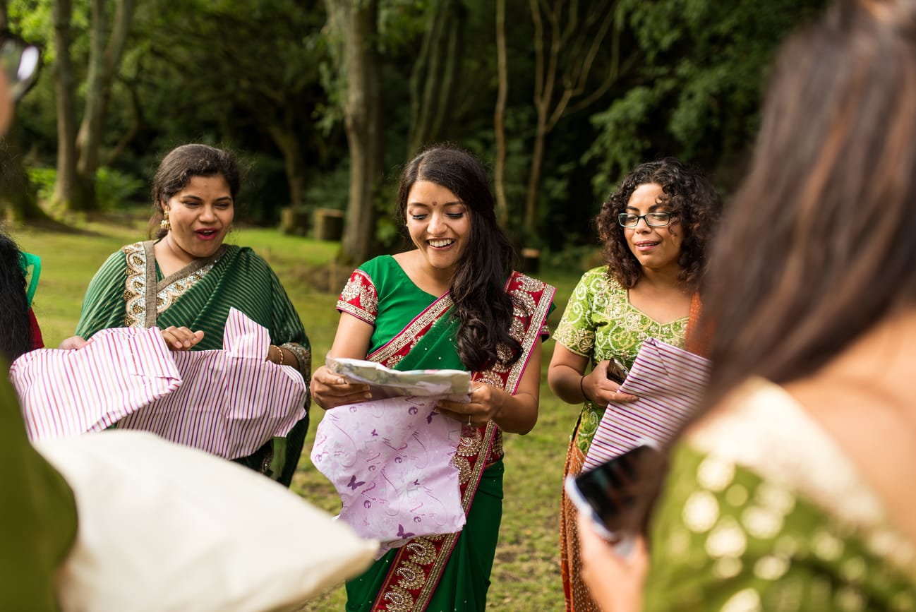 bride opening presents