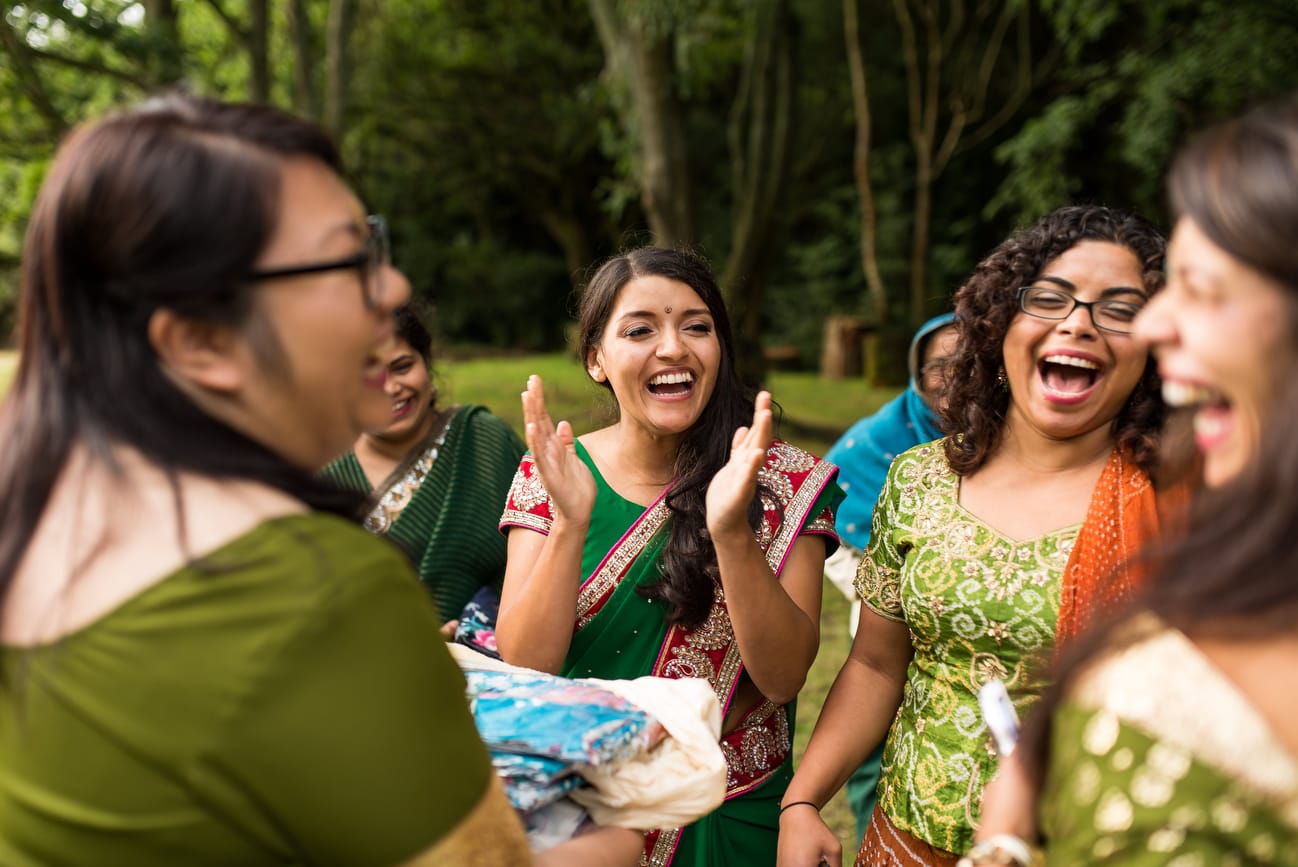 happy bride at wedding