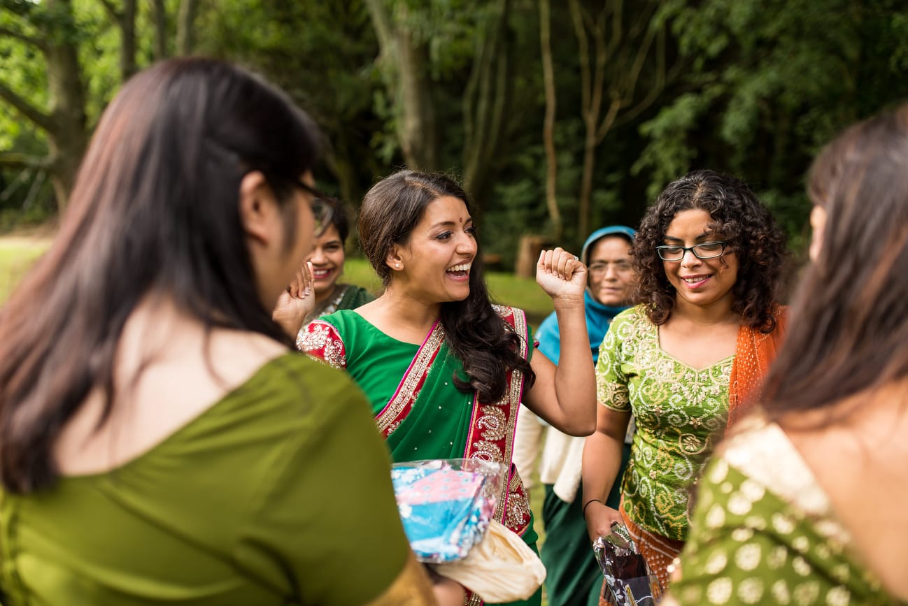 happy bride at bangladeshi mehndi party