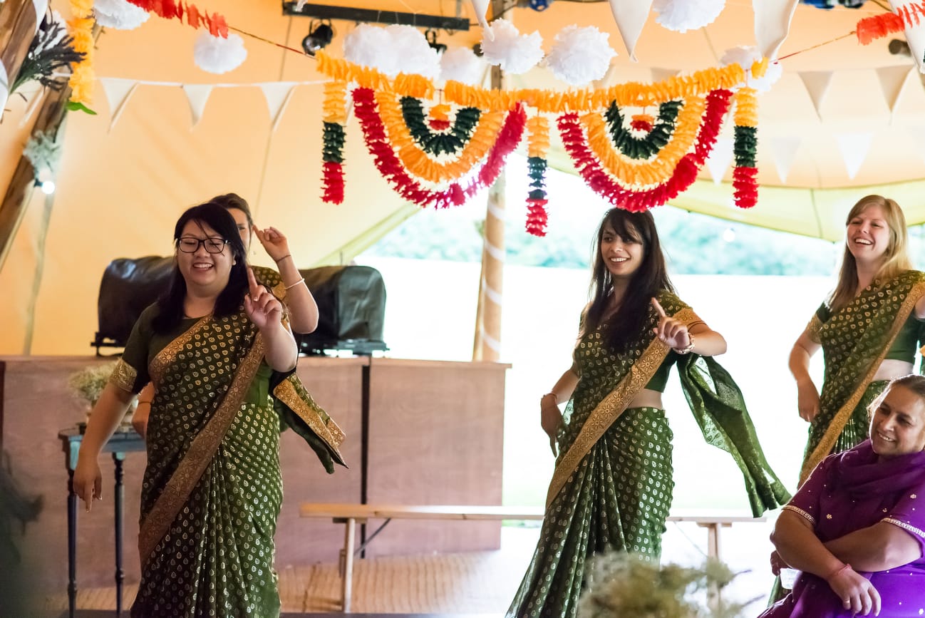 hen party with asian bride