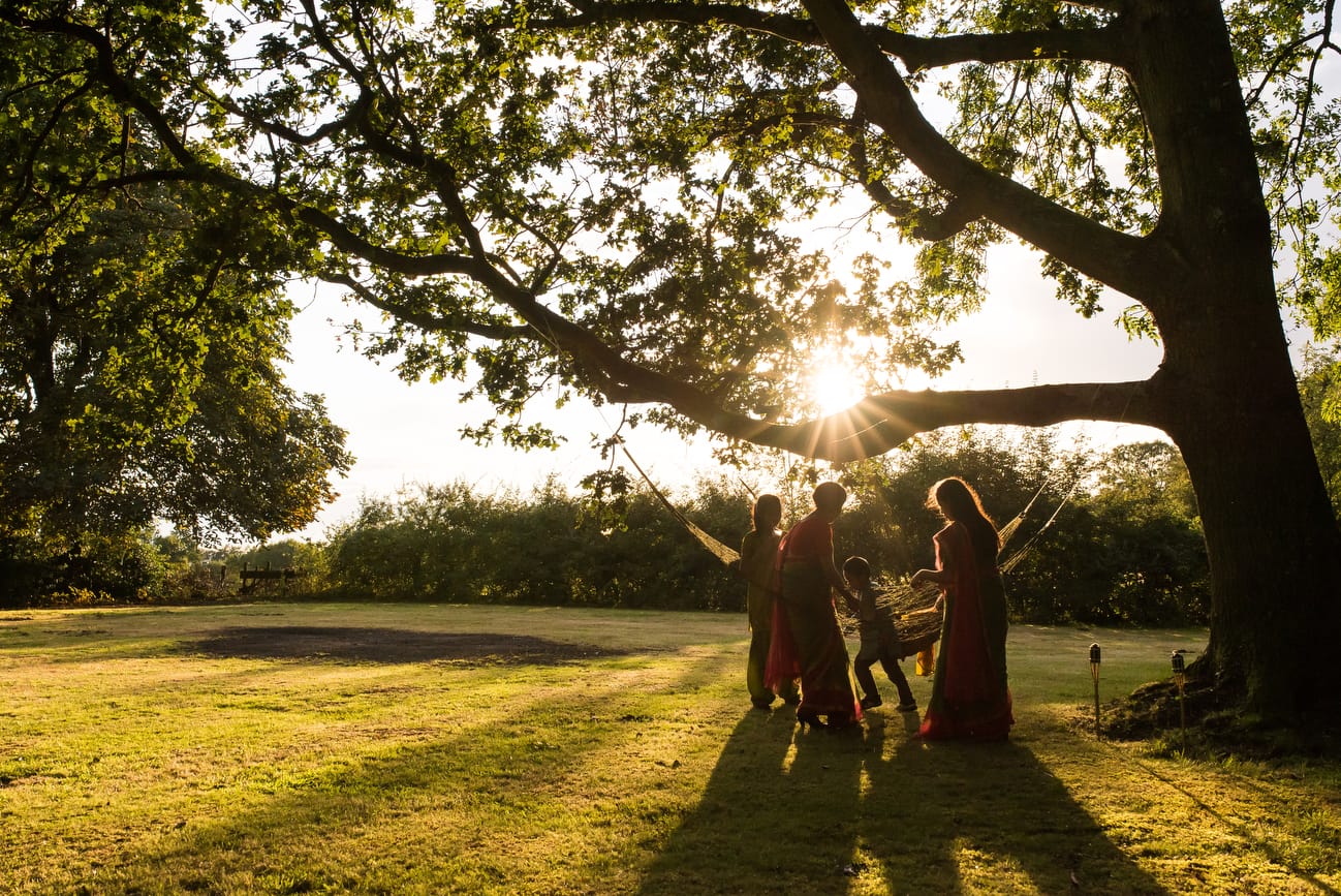 sunsetting at outdoor wedding
