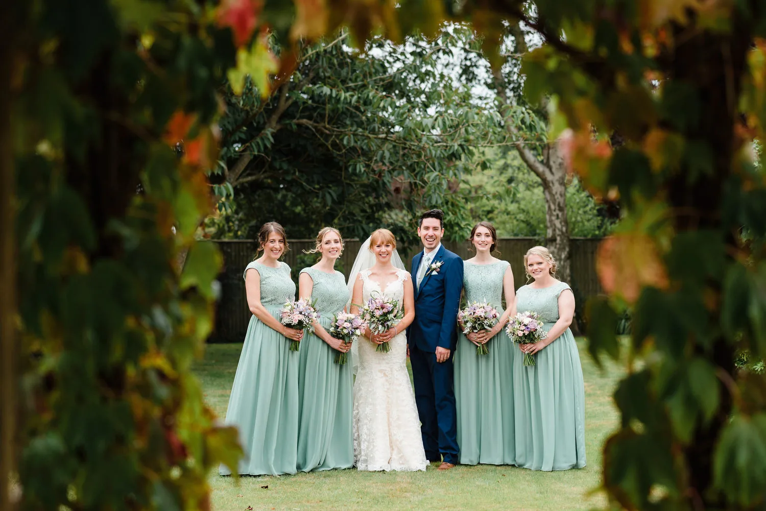 bride with bridesmaids