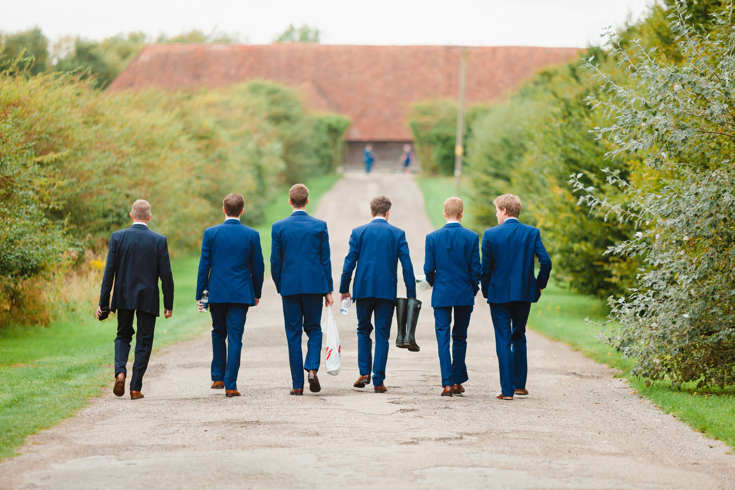 Groom with best man and ushers