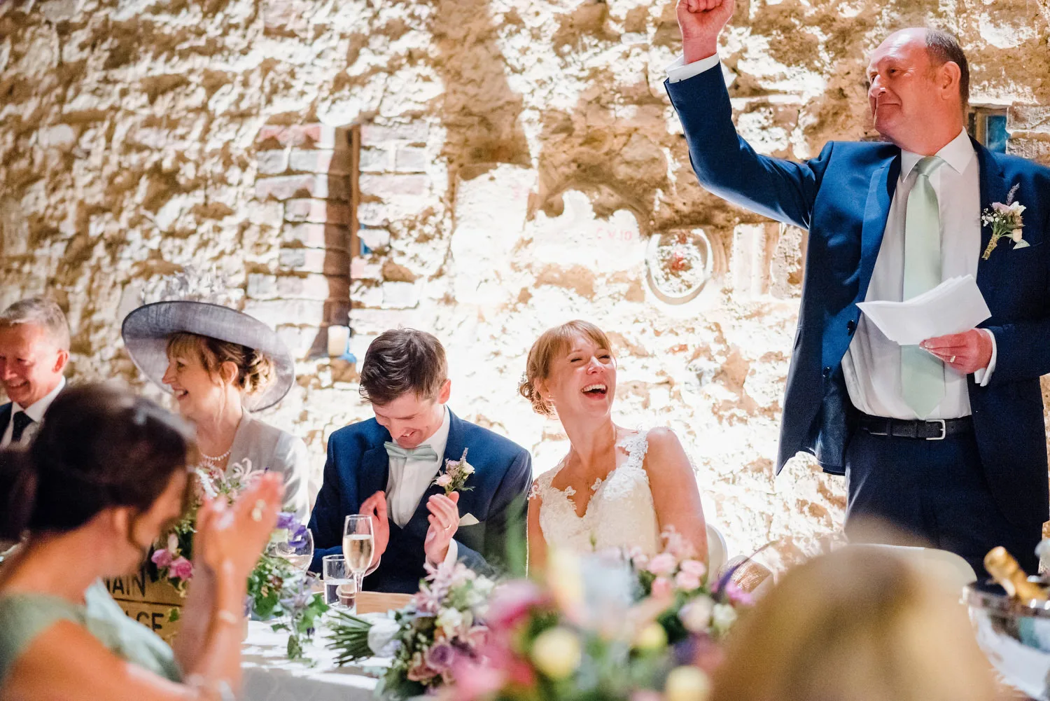 bride and groom at top table