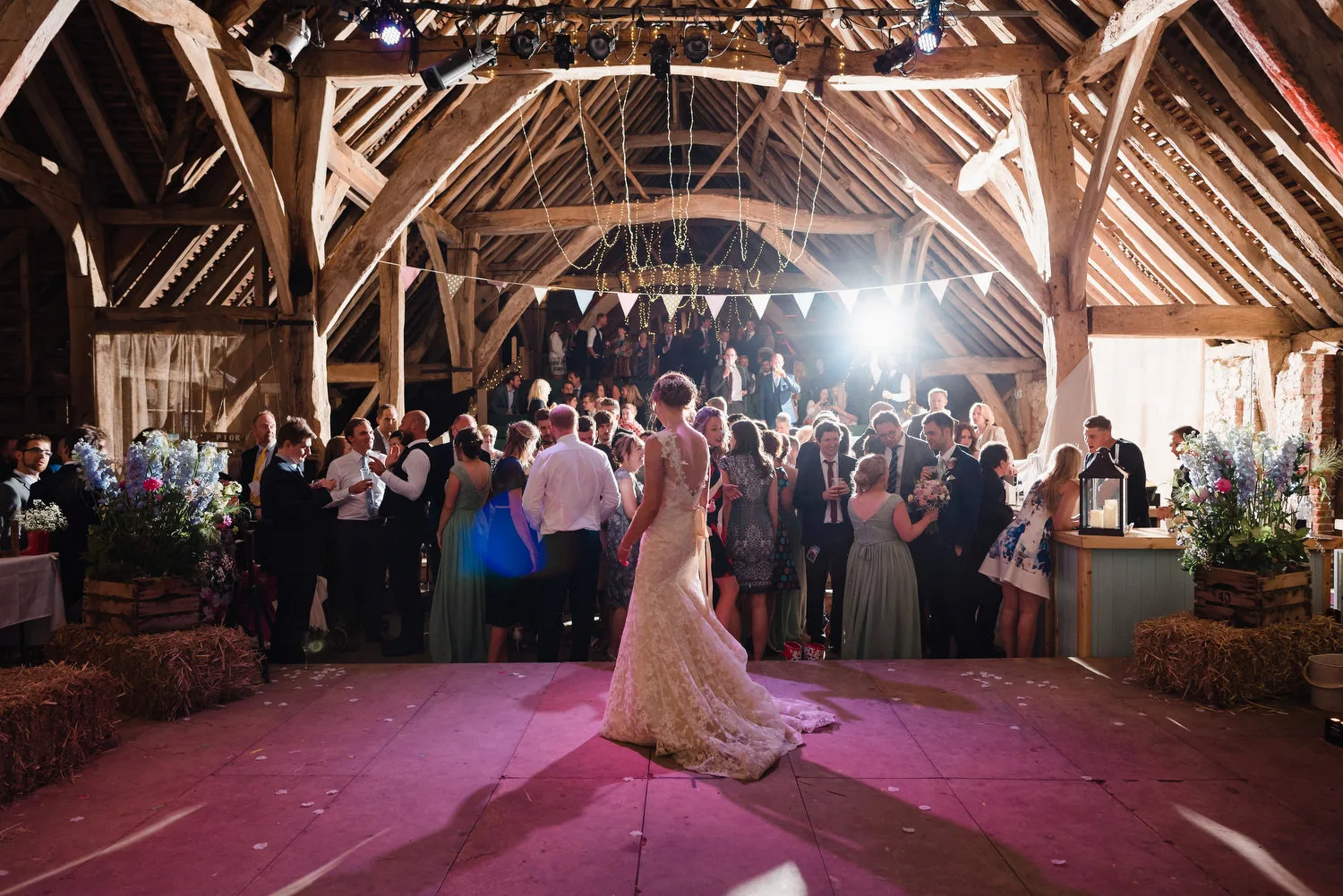bride on stage at wedding