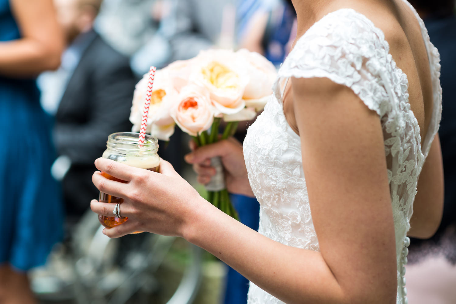 bride with drink