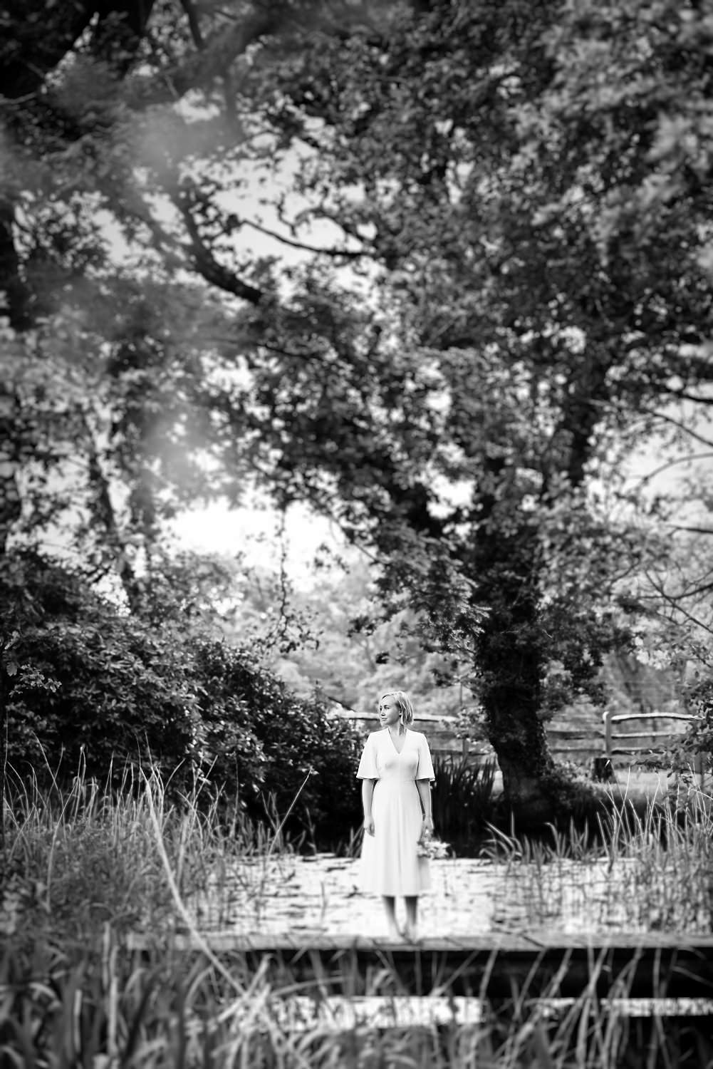 Bride on Pond at Limewood
