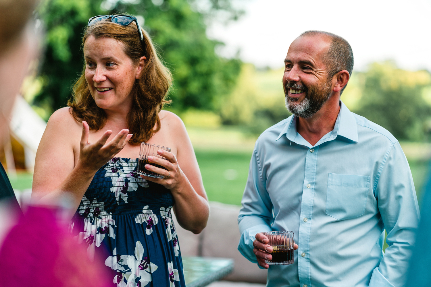 wedding guests laughing at penton park