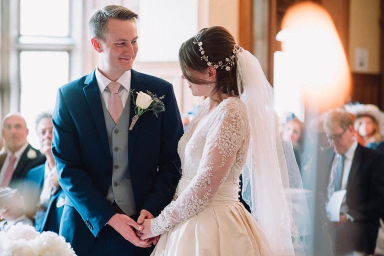 bride and groom at froyle park