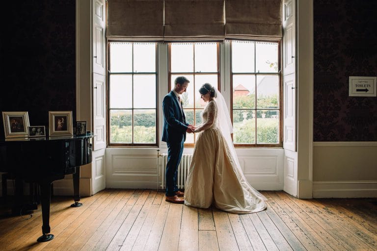 bride and groom at froyle park