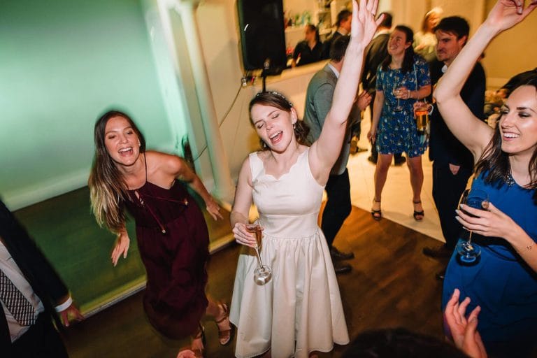 bride on dance floor at hampshire wedding