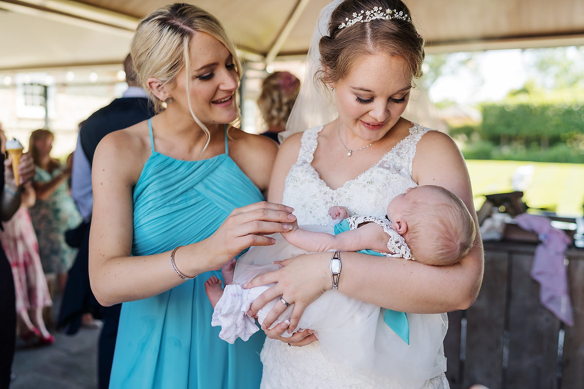 bride with baby