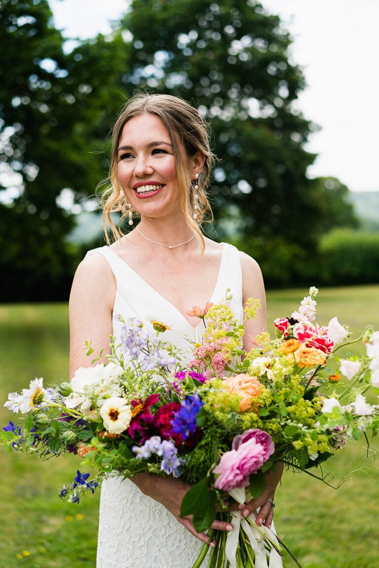 bride at secret barn wedding